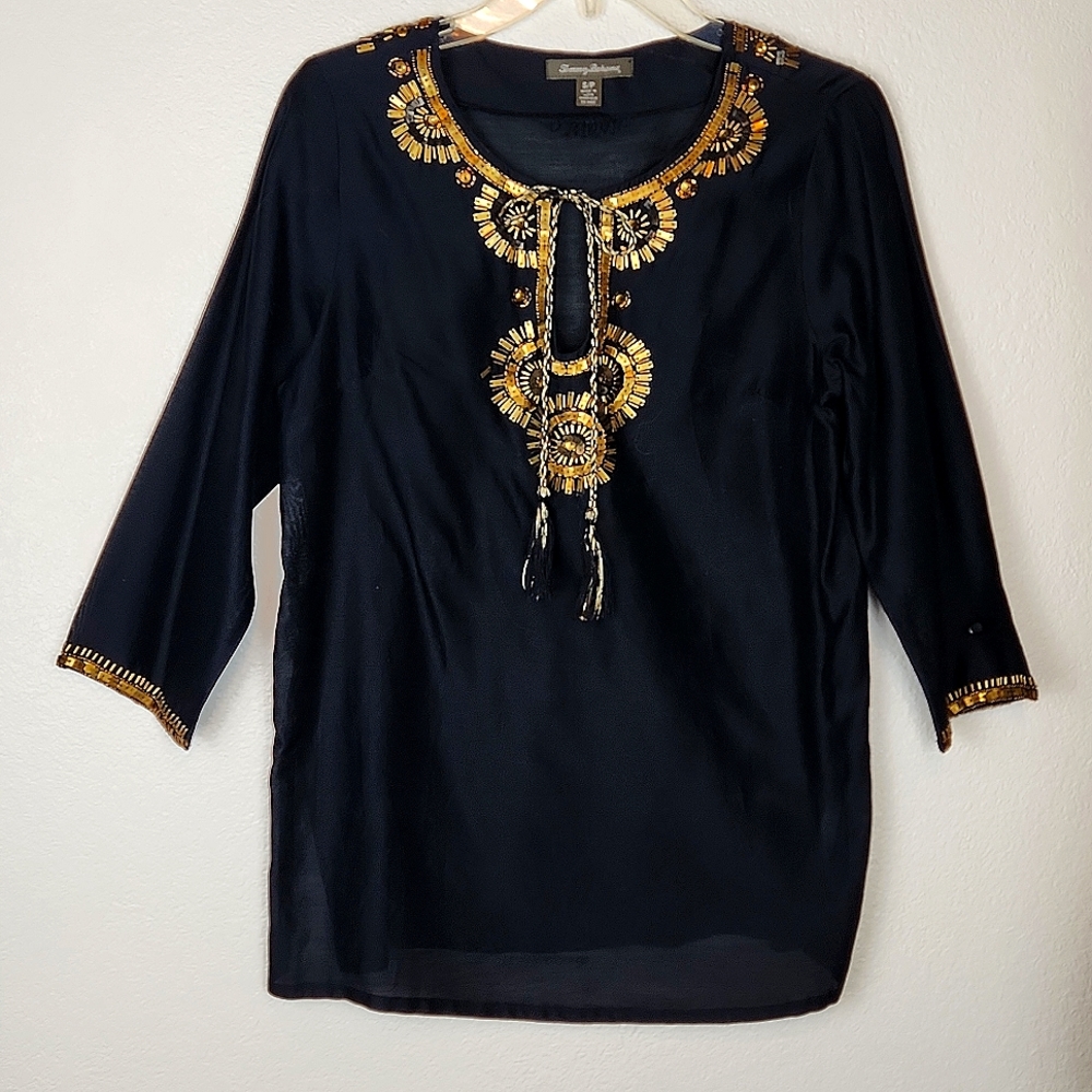 Tommy Bahama Black+Gold Tunic